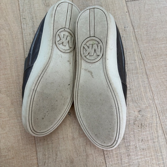 Michael Kors Grey Metallic Leather Sneakers - Picture 4 of 8